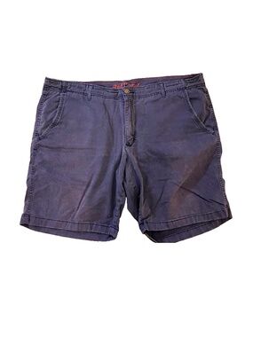 GUC Mens Faded Navy Red Camel Flat Front Chino Shorts Size 40